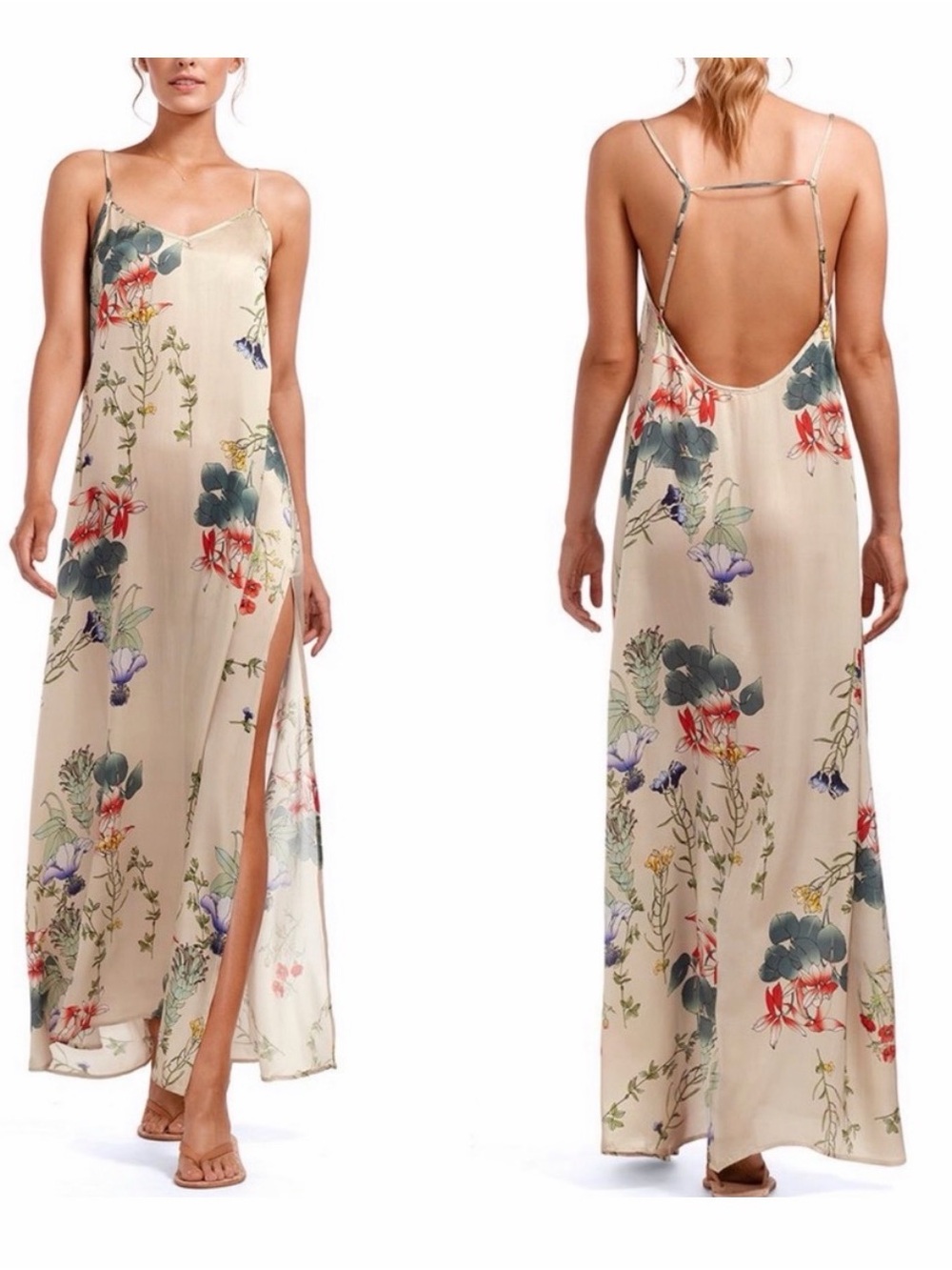 Vitamin A Mojito Bisette Silk Slip Dress